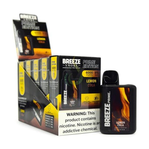 Breeze Prime 6000puffs 5% nic 10ml 5ct Lemon Cola