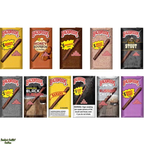 BACKWOODS 5 cigars in pack  total 8 packs (40)